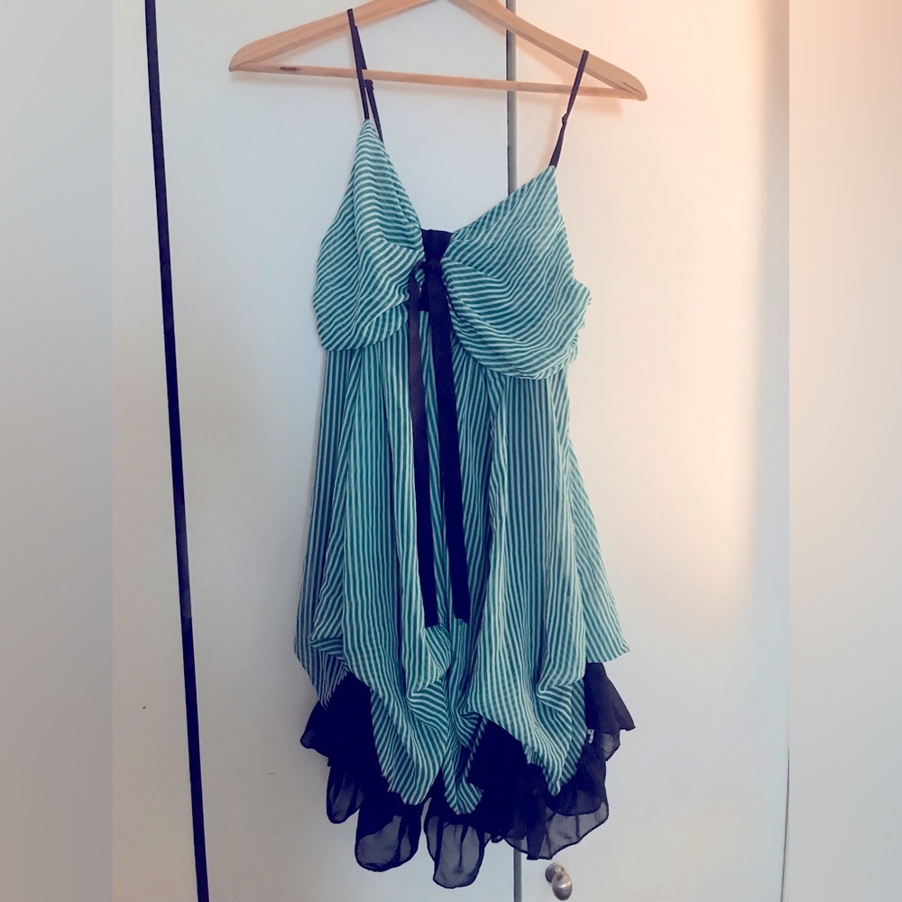 Green Stripe Burlesque Lingerie Dress